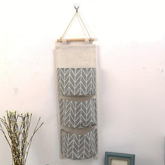 3 Pocket Hanging Bag Linen Door Storage Organizer