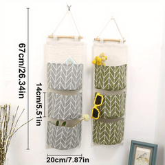 3 Pocket Hanging Bag Linen Door Storage Organizer