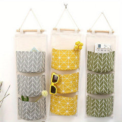 3 Pocket Hanging Bag Linen Door Storage Organizer