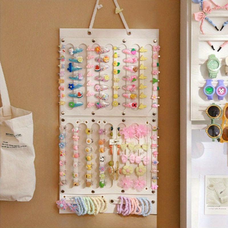 Felt Hanging Hair Accessory Holder with Storage Bag - Extra Large Organizer