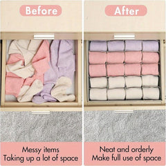 Foldable Fabric Drawer Organizer Divider 24 Grid Closet Storage Box