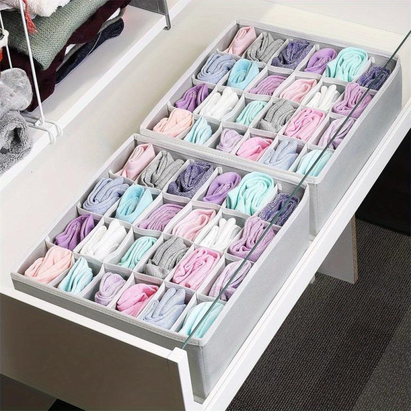 Foldable Fabric Drawer Organizer Divider 24 Grid Closet Storage Box