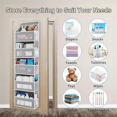 5 Tier Over the Door Hanging Organizer with Large Capacity Pockets Anti Tip