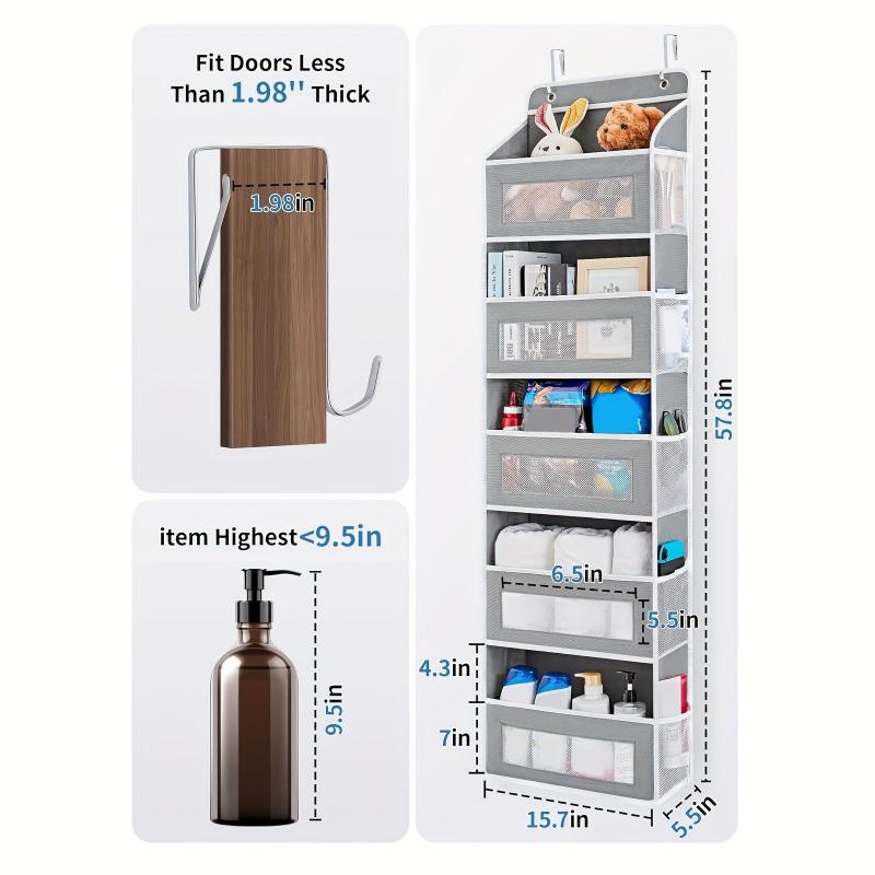 5 Tier Over the Door Hanging Organizer with Large Capacity Pockets Anti Tip