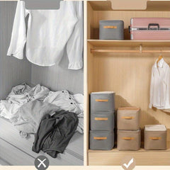 Canvas Storage Bin with Thick Steel Frame Multipurpose Organizer Grey