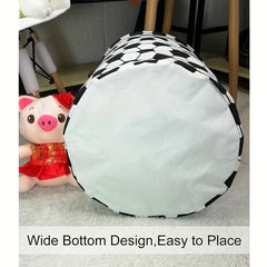 Football Pattern Laundry Basket Lightweight Durable Storage Bag for Clothes Toys