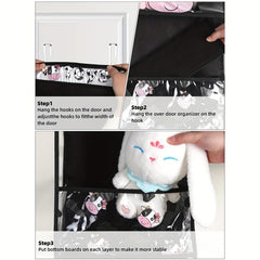 Cow Print Over the Door Organizer with 4 Clear Pockets