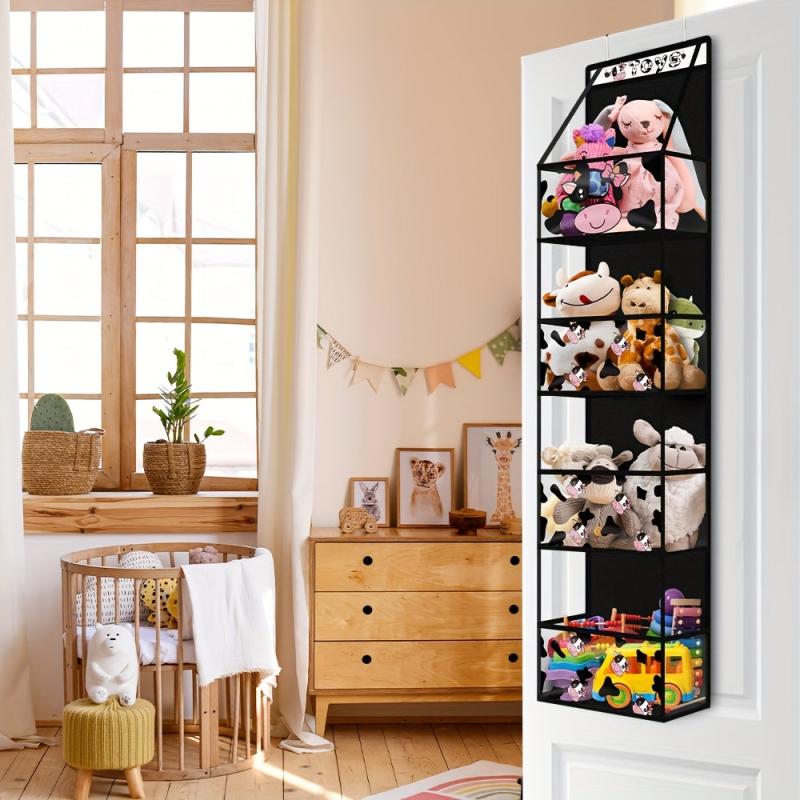 Cow Print Over the Door Organizer with 4 Clear Pockets
