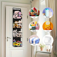 Cow Print Over the Door Organizer with 4 Clear Pockets