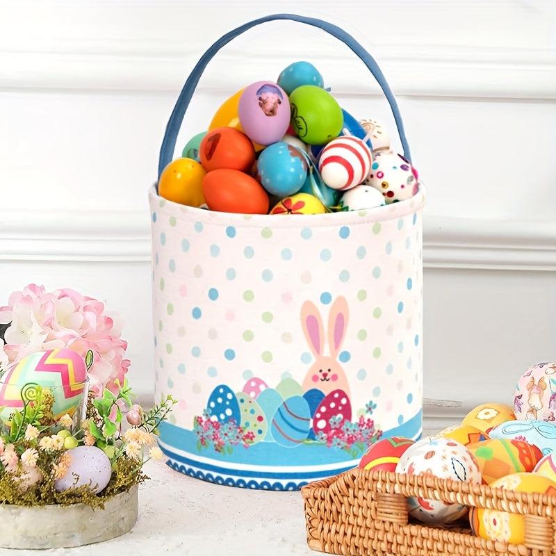 Easter Bunny Basket Fabric Storage Bin with Bow, Personalized Water Jug
