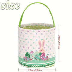 Easter Bunny Basket Fabric Storage Bin with Bow, Personalized Water Jug