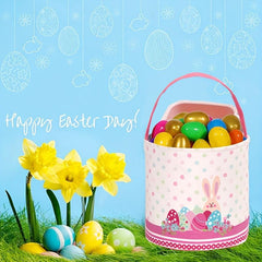 Easter Bunny Basket Fabric Storage Bin with Bow, Personalized Water Jug