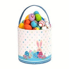 Easter Bunny Basket Fabric Storage Bin with Bow, Personalized Water Jug