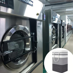 75L Gray Laundry Basket with Foldable Hanger and Extended Handle