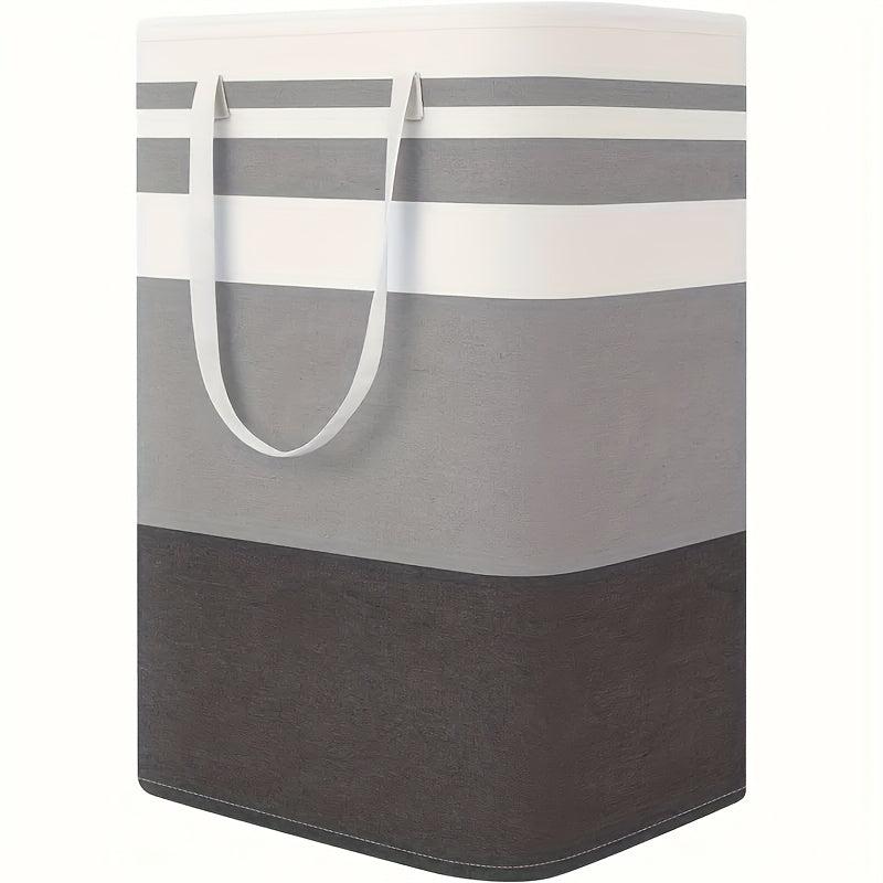 75L Gray Laundry Basket with Foldable Hanger and Extended Handle