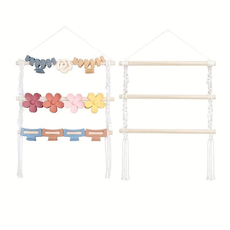 Girls Headband & Hair Clip Organizer Wall Mounted Storage Fabric Hanging Rack