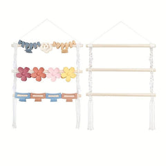 Girls Headband & Hair Clip Organizer Wall Mounted Storage Fabric Hanging Rack