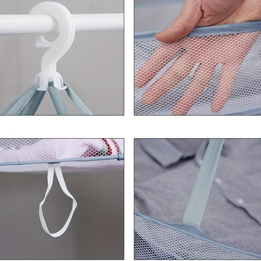 Foldable Polyester Clothes Drying Basket for Home