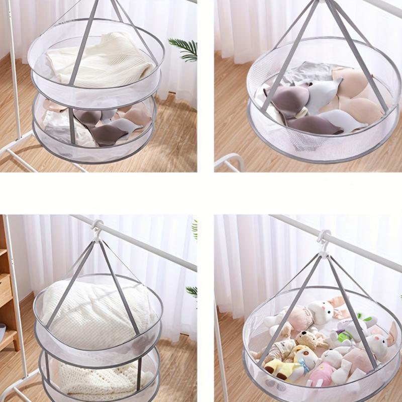 Foldable Polyester Clothes Drying Basket for Home