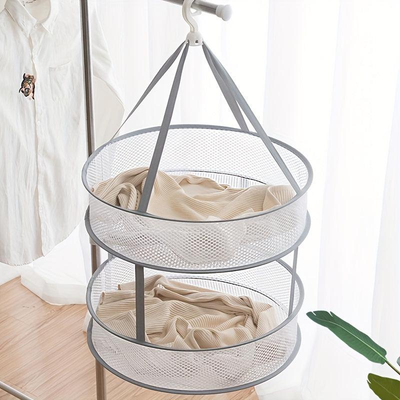 Foldable Polyester Clothes Drying Basket for Home