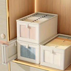 Large Folding Clothes Organizer Box with Clear Window Lid
