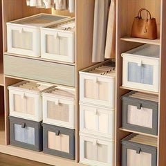 Large Folding Clothes Organizer Box with Clear Window Lid