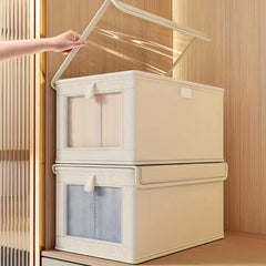 Large Folding Clothes Organizer Box with Clear Window Lid
