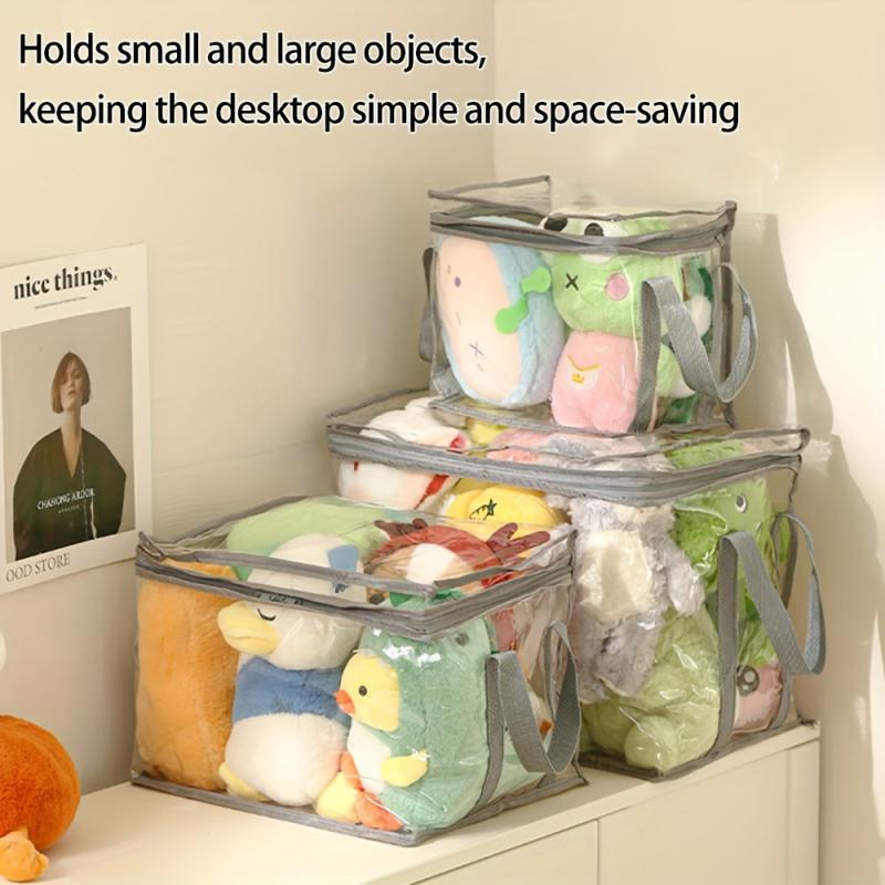 Large Plush Doll Storage Bag PVC Toy Box