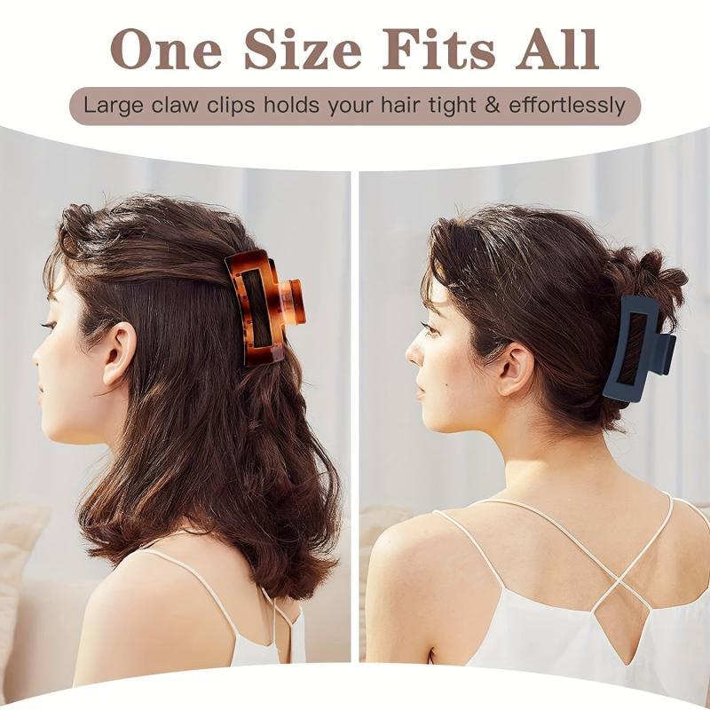 Multicolor Thick Acrylic Hair Clip Rectangle Resin Claw Clips