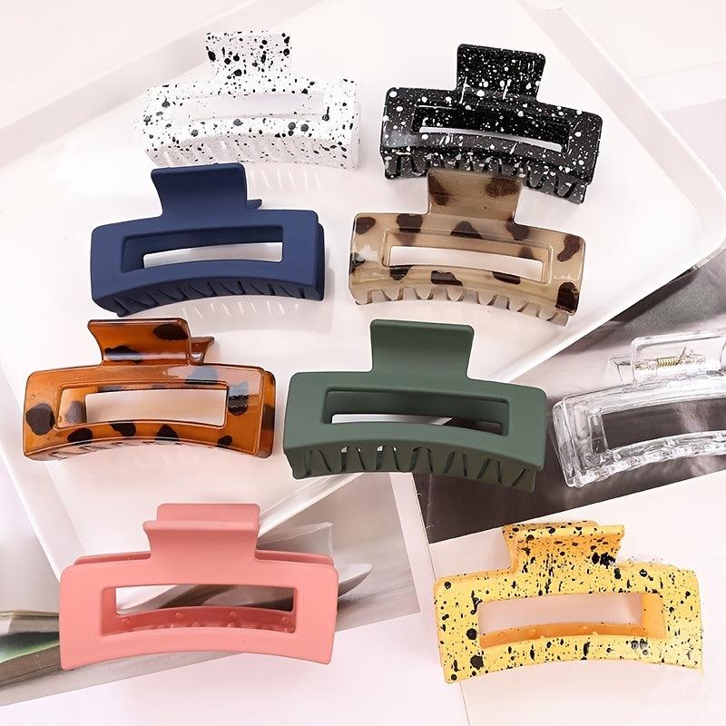 Multicolor Thick Acrylic Hair Clip Rectangle Resin Claw Clips