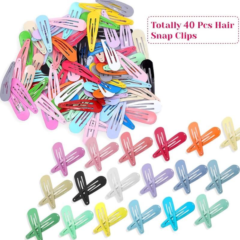 40pcs Snap Hair Clips Hair Barrettes For Girls Non Slip Barrettes Hair Accessori