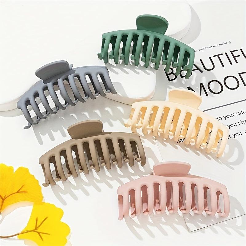 6pcs Matt Large Hair Claw Strong Hold Clip For Thick Hair Accessories