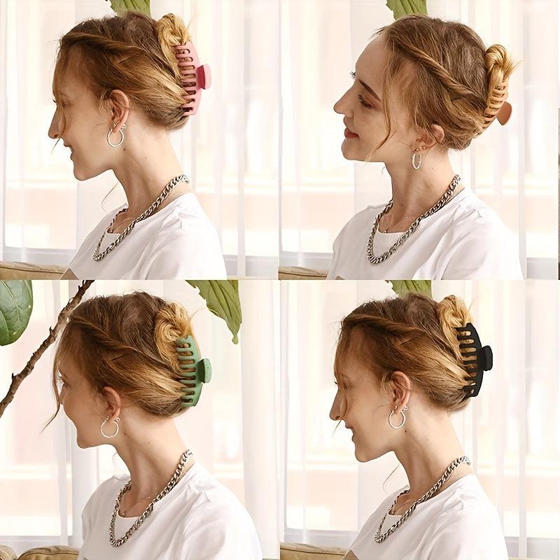 6pcs Matt Large Hair Claw Strong Hold Clip For Thick Hair Accessories