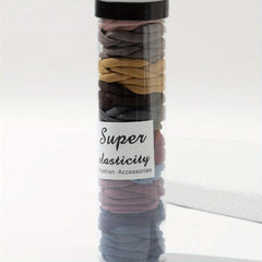 100pcs High Elasticity Hair Tie Rubber Band Ponytail Leather Cover