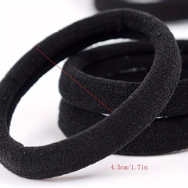 100pcs High Elasticity Hair Tie Rubber Band Ponytail Leather Cover