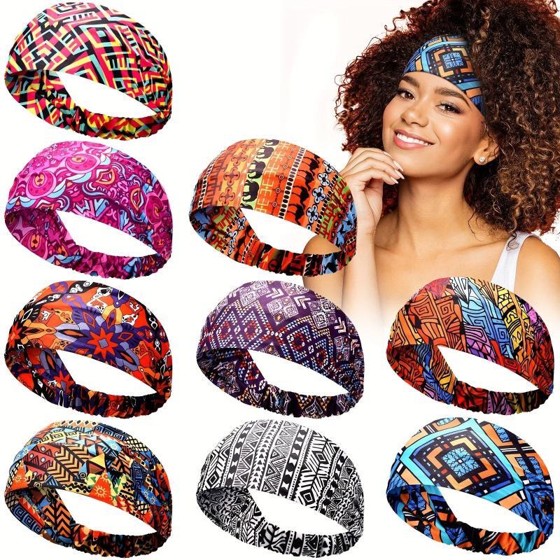 African Style Pattern Hair Band Stretch Boho Printed Headband