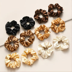 12pcs Satin Silk Hair Scrunchies Hair Bands Hair Elastic Ponytail Holders