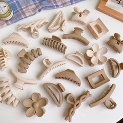 Matte Minimalist Hair Claw Clips For Thick Hair