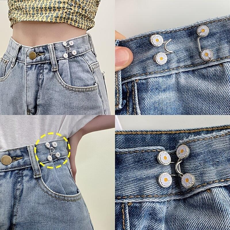 Waist Buckle Jeans Buttons No Sewing Adjustable Fasteners Clip Snap Tack Metal