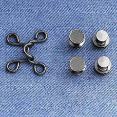 Waist Buckle Jeans Buttons No Sewing Adjustable Fasteners Clip Snap Tack Metal
