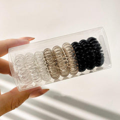 9 Pcs Spiral Hair Ties No Crease Coil Hair Ties Phone Cord Hair Ties