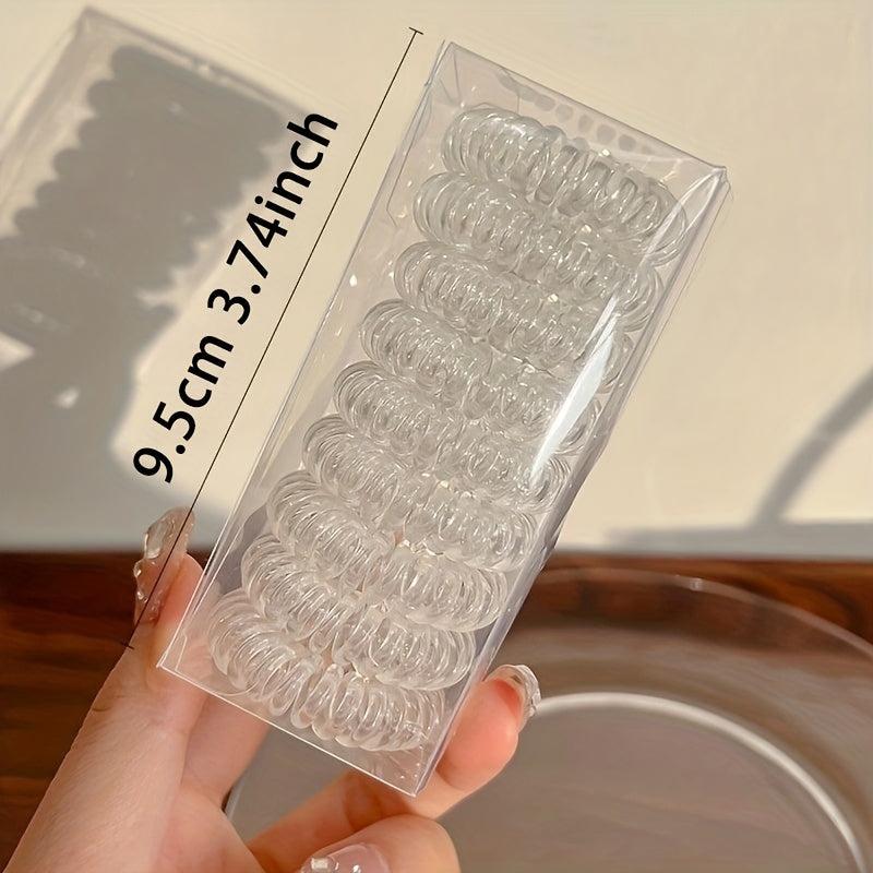 9 Pcs Spiral Hair Ties No Crease Coil Hair Ties Phone Cord Hair Ties