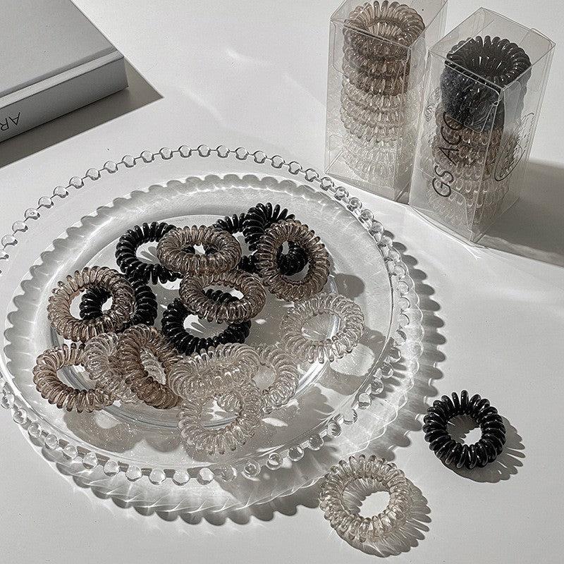 9 Pcs Spiral Hair Ties No Crease Coil Hair Ties Phone Cord Hair Ties