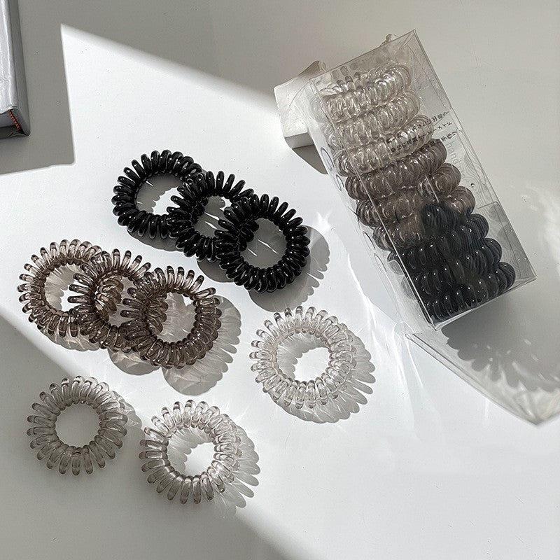 9 Pcs Spiral Hair Ties No Crease Coil Hair Ties Phone Cord Hair Ties