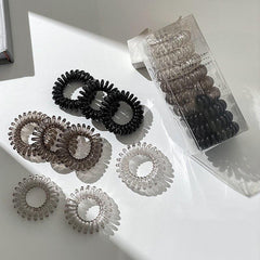 9 Pcs Spiral Hair Ties No Crease Coil Hair Ties Phone Cord Hair Ties
