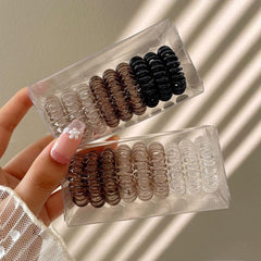 9 Pcs Spiral Hair Ties No Crease Coil Hair Ties Phone Cord Hair Ties