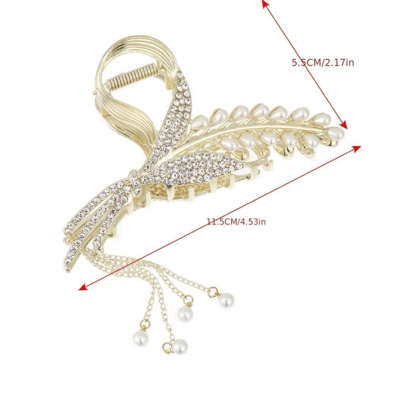 Elf Fairy Hair Clip Pearl Rice Ear Look Hair Claw Clip For Women Girls