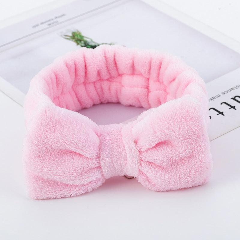 Fleece Makeup Headband Bow for Washing Face