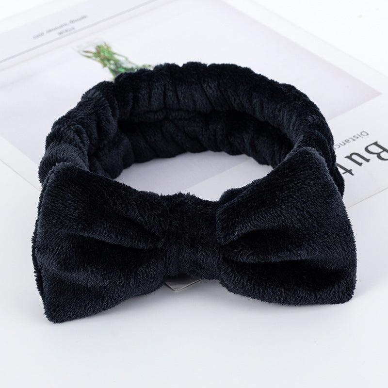 Fleece Makeup Headband Bow for Washing Face