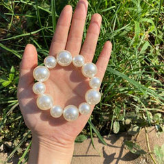 Faux Pearl Hair Tie Scrunchie Decorative Rubber Band Bracelet Hair Accessories